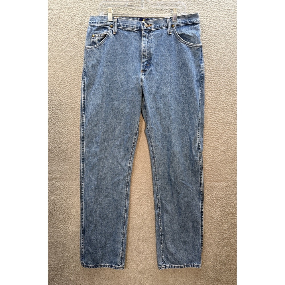 Wrangler Jeans Mens 36x34 Blue Denim 47 MWZ Workwear Western Barn Chore Rancher